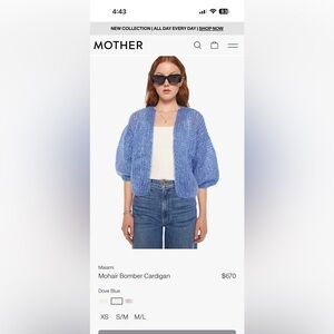 MAIMI Women's Blue Mohair Knit Sweater